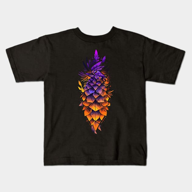 A pine cone sunset watercolor Kids T-Shirt by etherElric